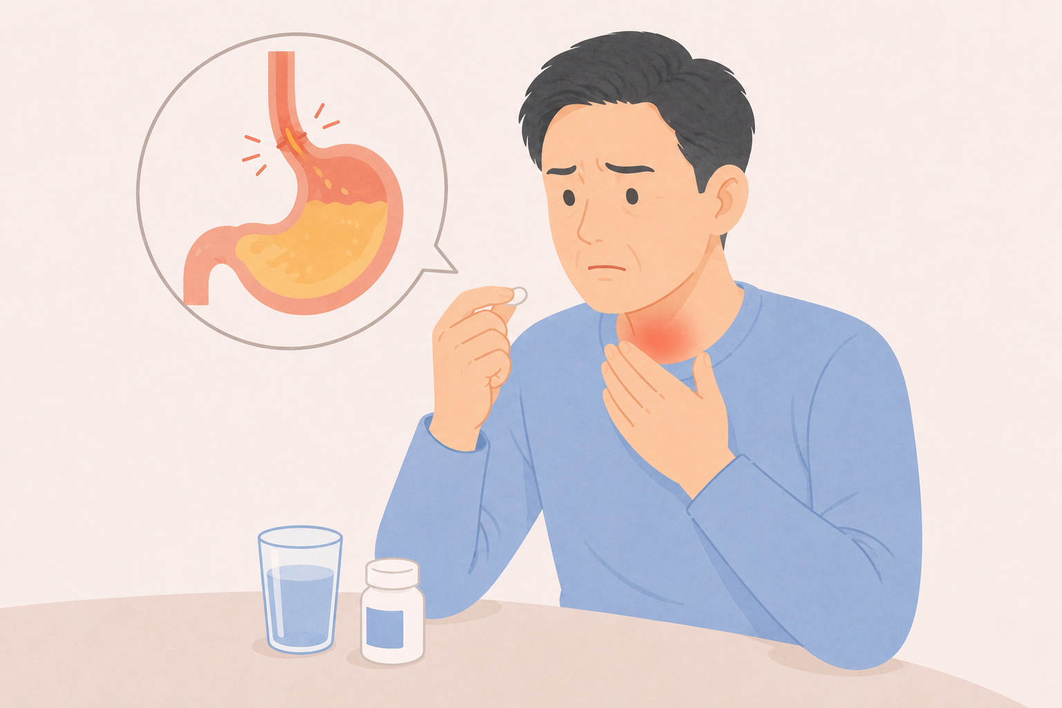 식후에 신물이 올라온다면? 단순 소화불량이 아닐 수도 있어요