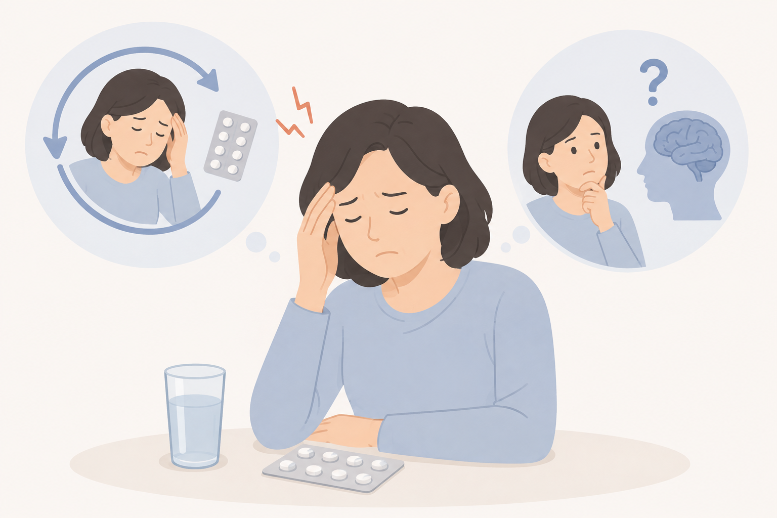 두통약 먹으면 그럭저럭 버틸 만한데, 병원까지 가야 할까요?
